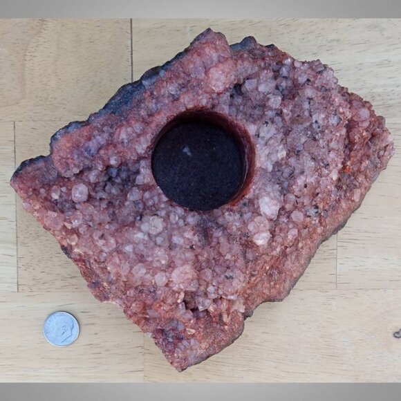 Crystal stone tea light candle holder - RED - Picture 3 of 8